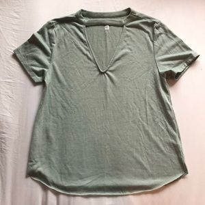 teal v neck/top